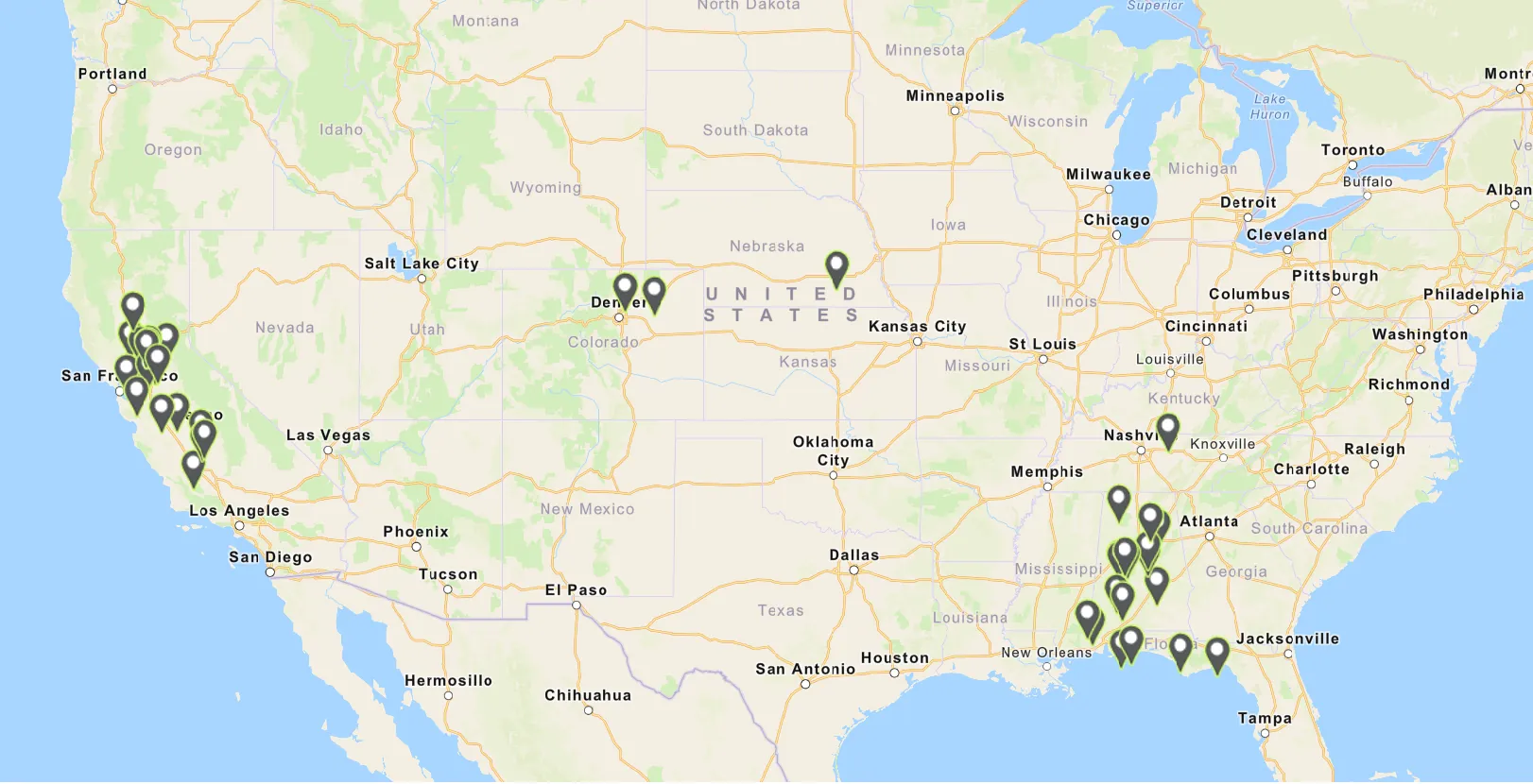 WES US Projects Map